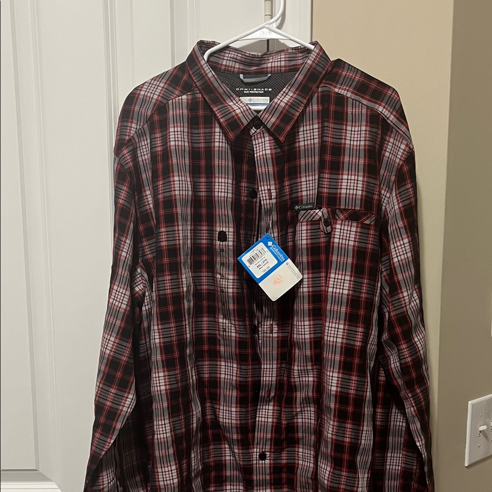 Columbia Red and Black Checkered Shirt NWT